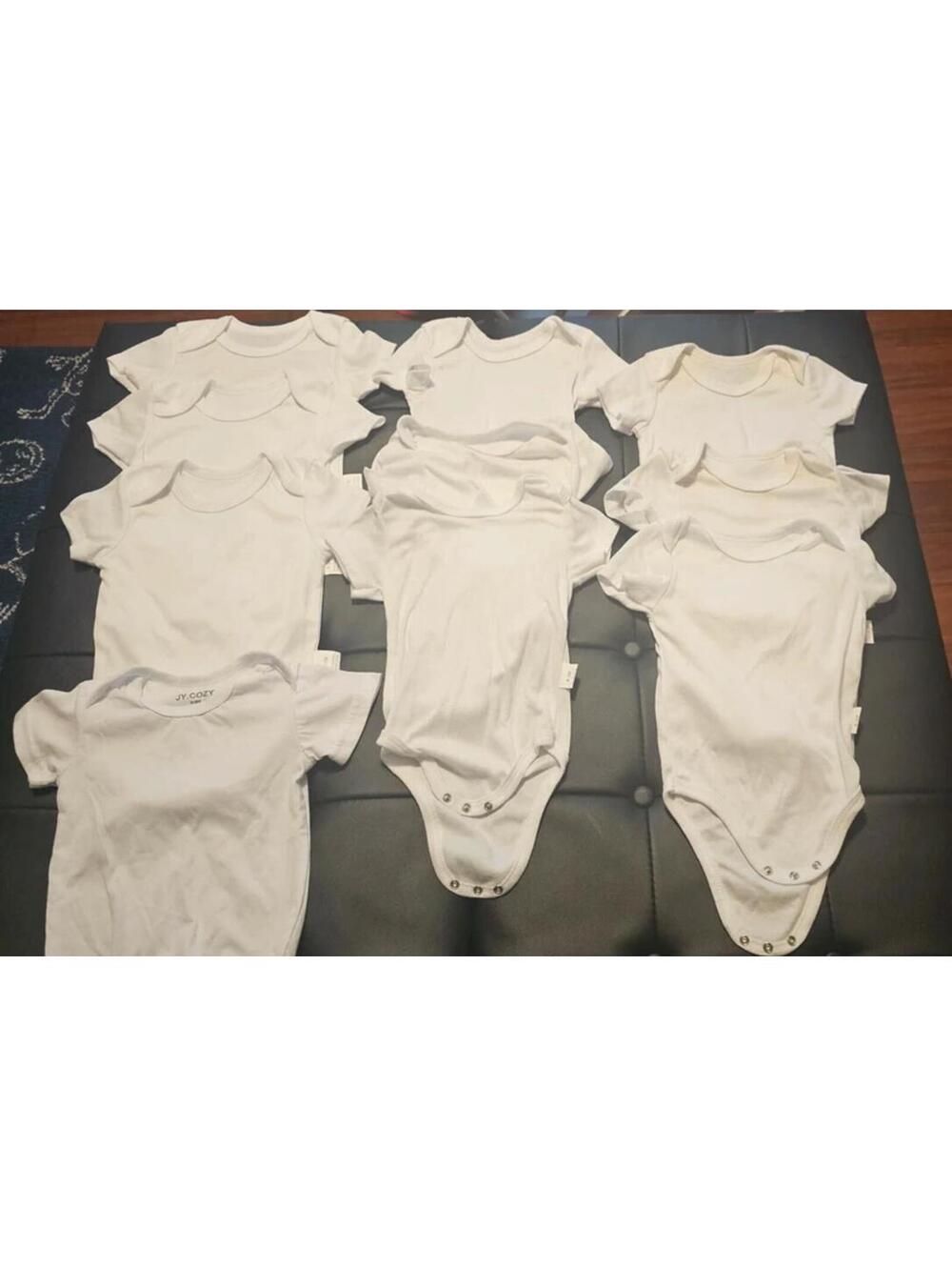 Baby 6 to 9 month white onesies euc
